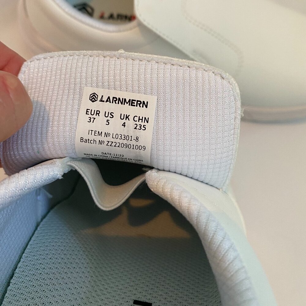 LarnMern Chef Shoe, Medical Shoe, Work Sneaker, Size 37(US 5), white, slip on - Picture 4 of 6